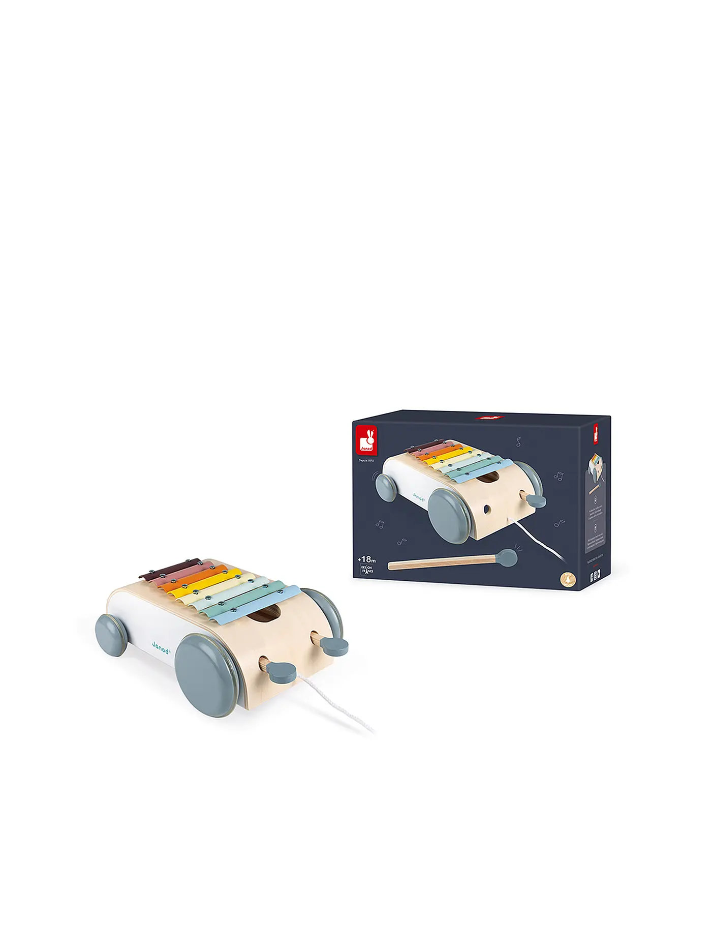 JANOD | Xylophon Wagen zum Ziehen | 